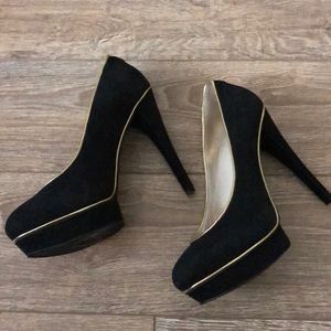 Michael Kors Black and gold heels